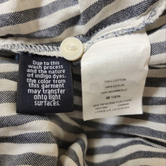 J. Crew 100% cotton Striped Button Down Blouse XXS - Picture 6 of 6
